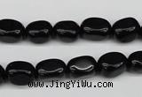 CNG03 15.5 inches 9*12mm nuggets black agate gemstone beads