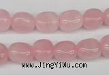 CNG07 15.5 inches 9*12mm nuggets rose quartz gemstone beads