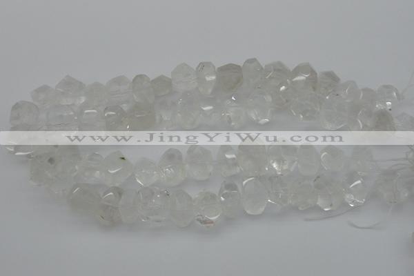 CNG1021 15.5 inches 10*14mm - 15*20mm faceted nuggets white crystal beads