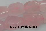 CNG1056 15.5 inches 12*16mm - 15*20mm faceted nuggets rose quartz beads