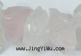 CNG1310 15*22mm – 16*35mm nuggets white crystal & rose quartz beads