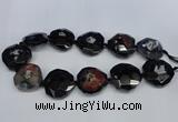 CNG1338 15.5 inches 32*35mm faceted freeform agate beads