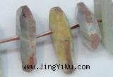 CNG1382 15.5 inches 10*25mm - 40*55mm faceted freeform agate beads