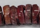 CNG1460 15.5 inches 10*30mm - 12*30mm nuggets agate gemstone beads