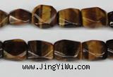 CNG15 15.5 inches 10*12mm faceted nuggets yellow tiger eye beads