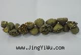 CNG1538 7.5 inches 10*14mm - 15*20mm nuggets plated druzy agate beads