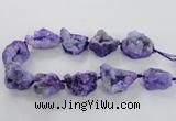 CNG1648 15.5 inches 22*30mm - 25*45mm nuggets plated druzy agate beads