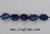 CNG1660 8 inches 20*25mm - 25*30mm freeform plated druzy agate beads