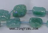CNG2003 15.5 inches 8*12mm - 10*15mm nuggets plated quartz beads