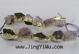 CNG2156 7.5 inches 18*25mm - 22*30mm nuggets druzy amethyst beads