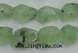 CNG241 10*12mm - 15*16mm faceted nuggets green rutilated quartz beads