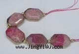 CNG2451 7.5 inches 20*25mm - 25*35mm faceted freeform agate beads