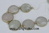 CNG2471 7.5 inches 30mm faceted coin quartz gemstone beads