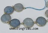 CNG2476 7.5 inches 30mm faceted coin quartz gemstone beads