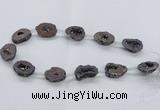 CNG2485 15.5 inches 15*20mm - 20*25mm freeform plated druzy agate beads