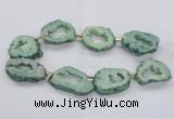 CNG2495 15.5 inches 30*40mm - 40*50mm freeform plated druzy agate beads