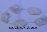 CNG2755 15.5 inches 28*35mm - 40*45mm freeform plated druzy agate beads