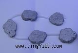 CNG2757 15.5 inches 28*35mm - 40*45mm freeform plated druzy agate beads