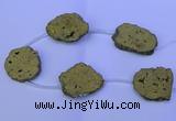 CNG2758 15.5 inches 28*35mm - 40*45mm freeform plated druzy agate beads
