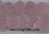 CNG2827 15.5 inches 10*14mm - 13*18mm faceted nuggets rose quartz beads