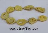 CNG2889 15.5 inches 25*30mm - 30*35mm freeform plated druzy agate beads