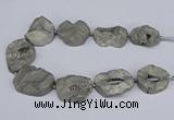 CNG3090 15.5 inches 25*30mm - 35*50mm freeform plated druzy agate beads
