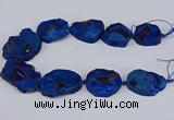 CNG3093 15.5 inches 25*30mm - 35*50mm freeform plated druzy agate beads