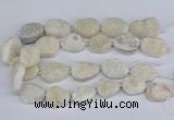 CNG3140 15.5 inches 22*30mm - 28*40mm freeform plated druzy agate beads