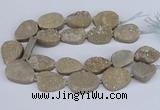 CNG3141 15.5 inches 22*30mm - 28*40mm freeform plated druzy agate beads