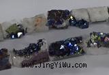 CNG3158 15.5 inche 8*15mm - 11*20mm freeform plated druzy agate beads