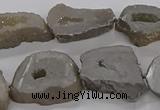 CNG3160 15.5 inches 13*18mm - 18*25mm freeform plated druzy agate beads