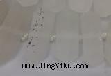 CNG3198 10*25mm - 16*40mm faceted nuggets matte white crystal beads