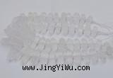 CNG3208 10*25mm - 12*45mm faceted nuggets matte white crystal beads