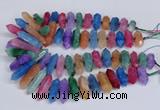 CNG3228 10*25mm - 12*50mm faceted nuggets agate beads