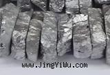 CNG3236 15.5 inches 20*25mm - 25*30mm nuggets plated white crystal beads