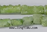 CNG3254 15.5 inches 8*15mm - 11*20mm freeform plated druzy agate beads