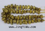 CNG3267 10*15mm - 20*30mm nuggets plated white crystal beads