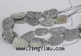 CNG3274 22*30mm - 30*40mm freeform plated druzy agate beads