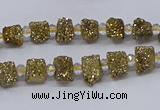 CNG3325 15.5 inches 4*6mm - 8*10mm nuggets plated druzy agate beads