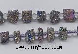 CNG3327 15.5 inches 4*6mm - 8*10mm nuggets plated druzy agate beads