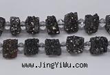 CNG3330 15.5 inches 4*6mm - 8*10mm nuggets plated druzy agate beads