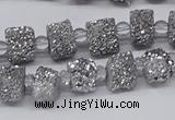CNG3336 15.5 inches 6*8mm - 10*14mm nuggets plated druzy agate beads