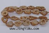 CNG3417 15.5 inches 18*25mm - 30*35mm freeform plated druzy agate beads