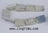 CNG3472 15.5 inches 30*40mm freeform plated druzy agate beads