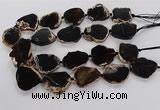 CNG3518 15.5 inches 20*25mm - 25*35mm freeform agate slab beads