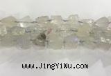 CNG3545 15*20mm - 20*25mm nuggets plated rough white crystal beads