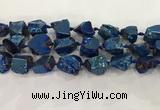 CNG3552 15*20mm - 20*25mm nuggets plated rough white crystal beads