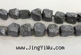 CNG3555 15*20mm - 20*25mm nuggets plated rough white crystal beads