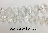CNG3594 15*25mm - 25*35mm faceted nuggets white crystal beads