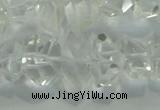 CNG365 15.5 inches 10*20mm faceted nuggets white crystal beads